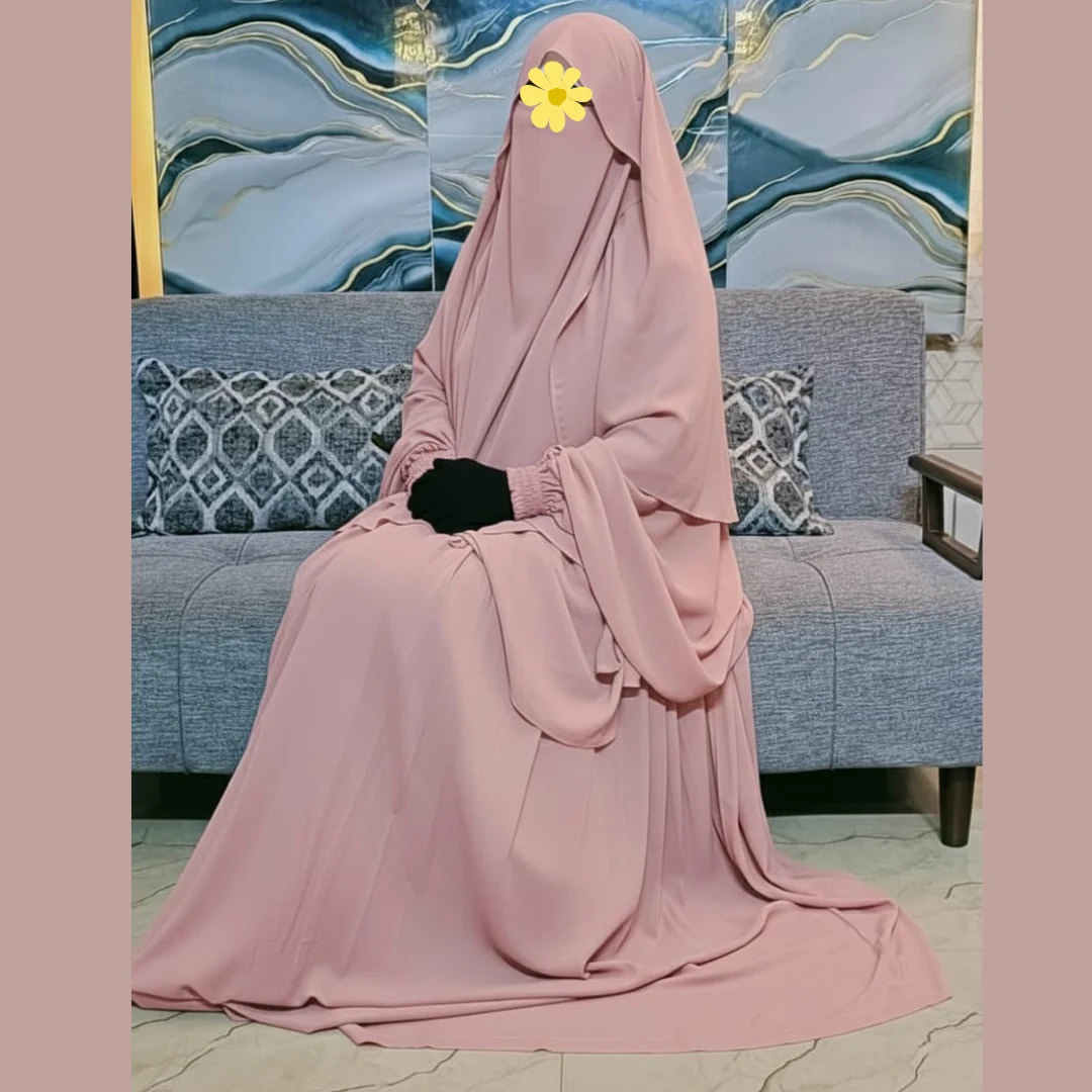 🌸 Cherry Fabrics Hoodie Hijab, Nose Niqab & Burkha Set Muttaki101
