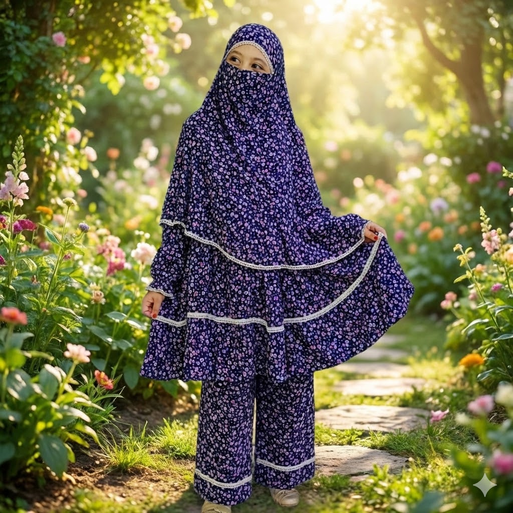 Kids Cotton Khimar Set KCK122