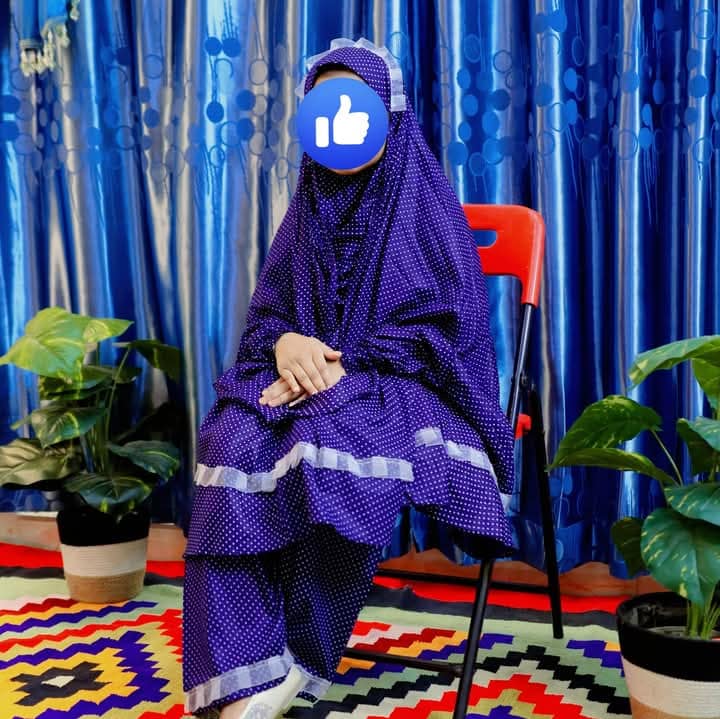 Kids Cotton Khimar Set Age 1 to 12  Customised  KCK100