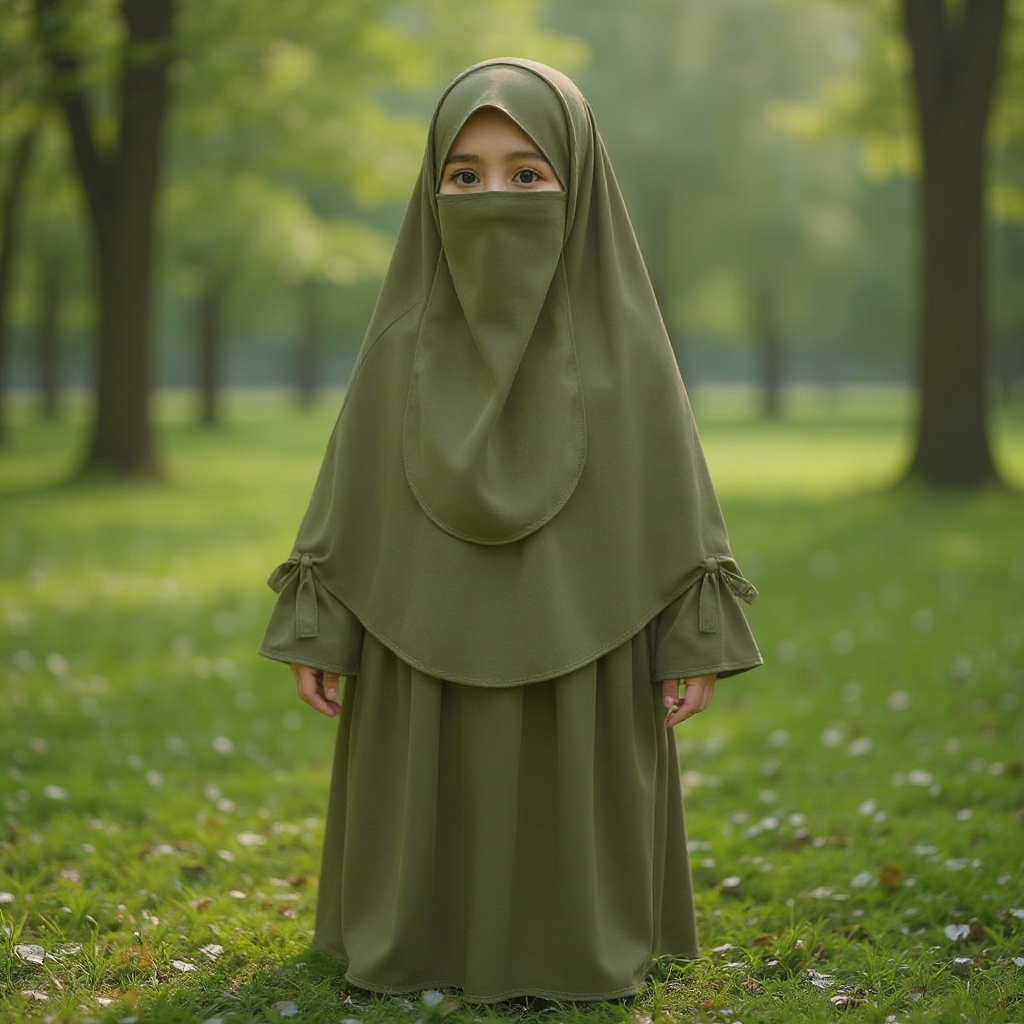 Kids Cherry Borqa with Nikab KCA102